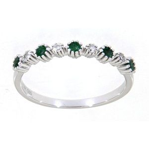 Real Diamond Daily Wear Emerald Gemstone Band